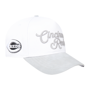 Pro Standard Cincinnati Reds White Cement Snapback Hat-White