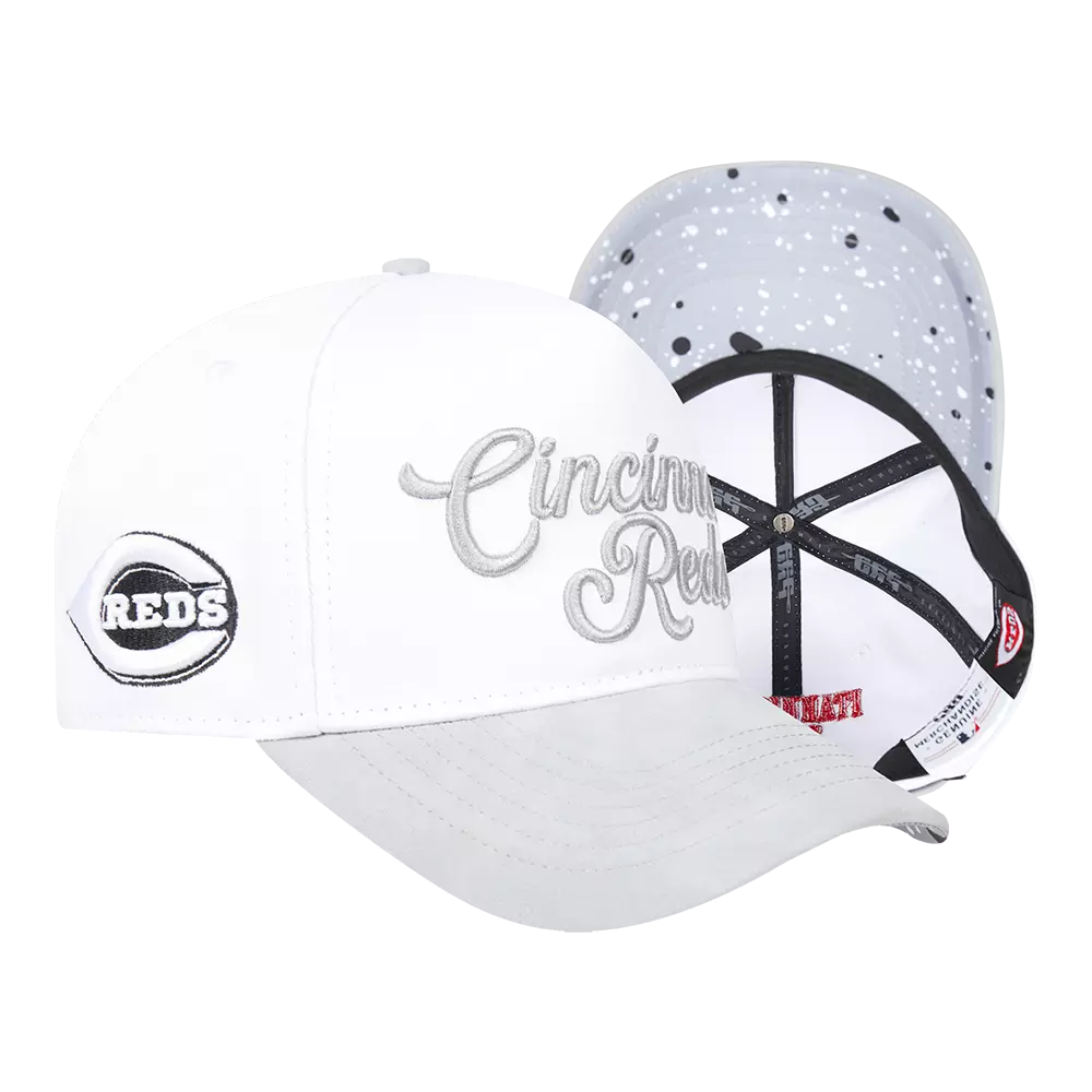 Pro Standard Cincinnati Reds White Cement Snapback Hat-White - WHITE