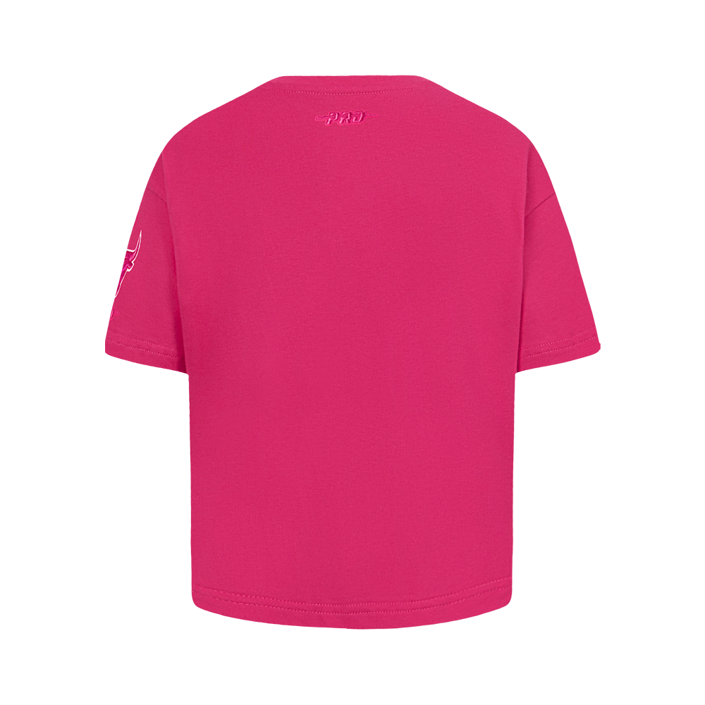 Pro Standard Big Girls Chicago Bulls Triple Pink Short Sleeve Boxy Tee-Pink