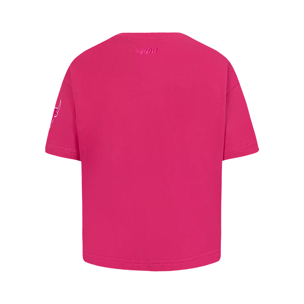 Pro Standard Big Girls Chicago Bulls Triple Pink Short Sleeve Boxy Tee-Pink - PINK