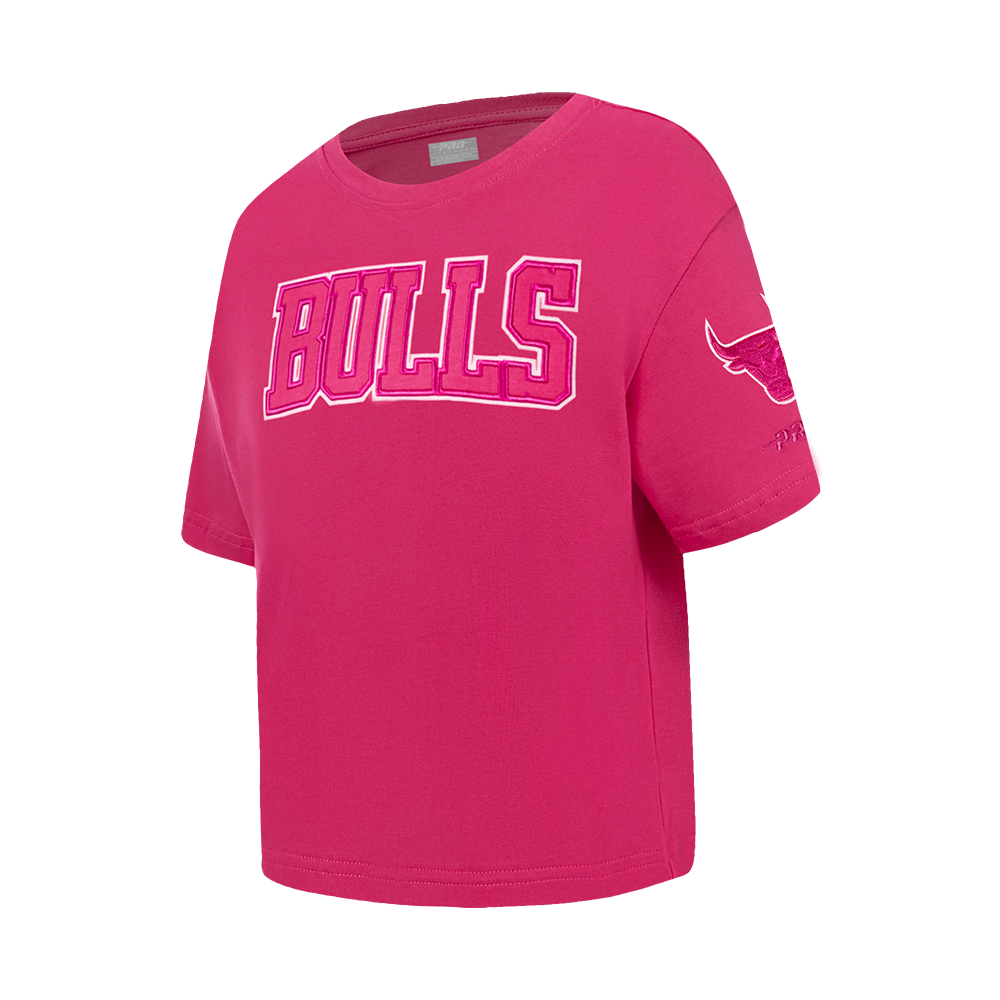 Pro Standard Big Girls Chicago Bulls Triple Pink Short Sleeve Boxy Tee-Pink