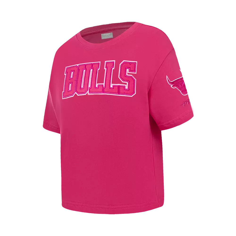 Pro Standard Big Girls Chicago Bulls Triple Pink Short Sleeve Boxy Tee-Pink - PINK