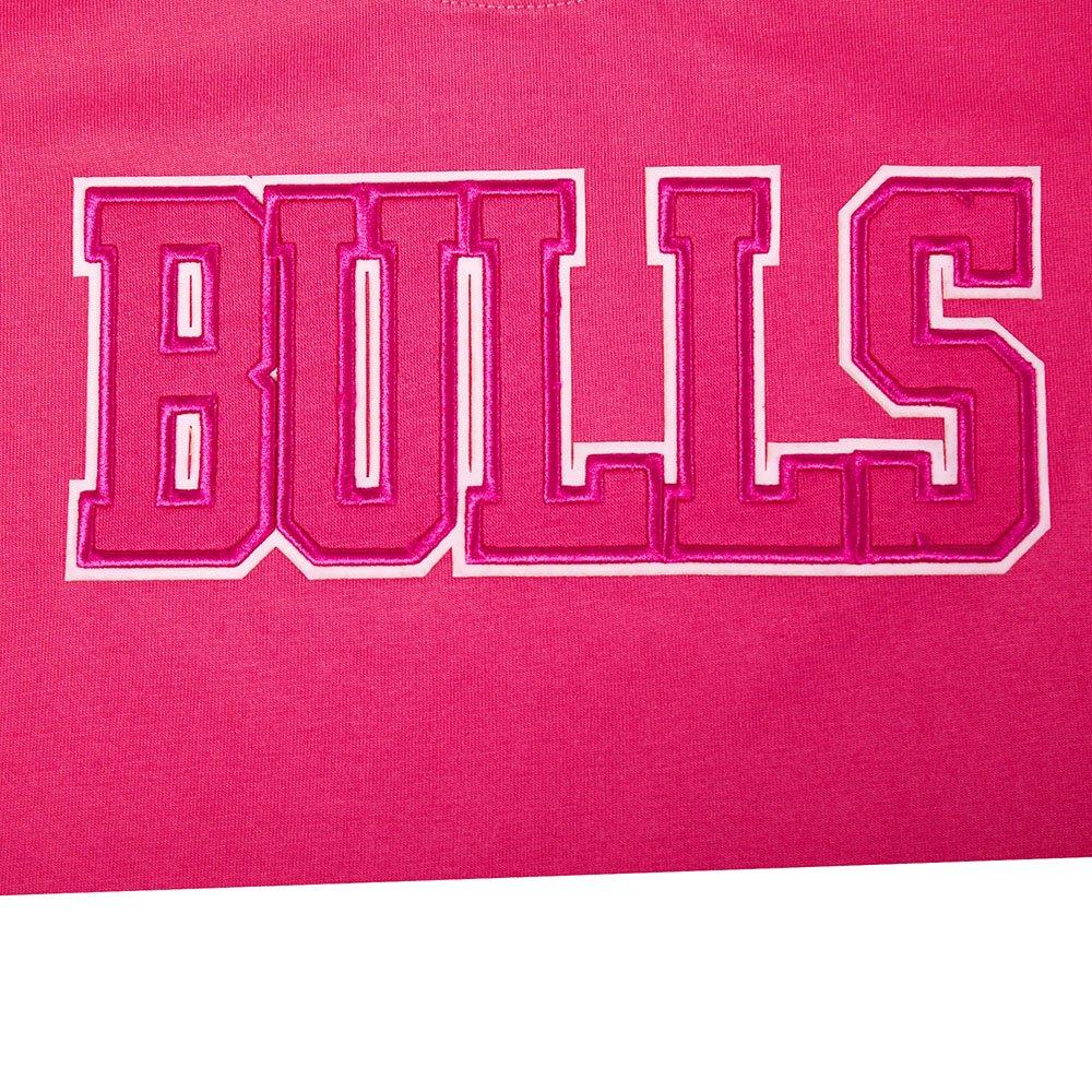 Pro Standard Big Girls Chicago Bulls Triple Pink Short Sleeve Boxy Tee-Pink