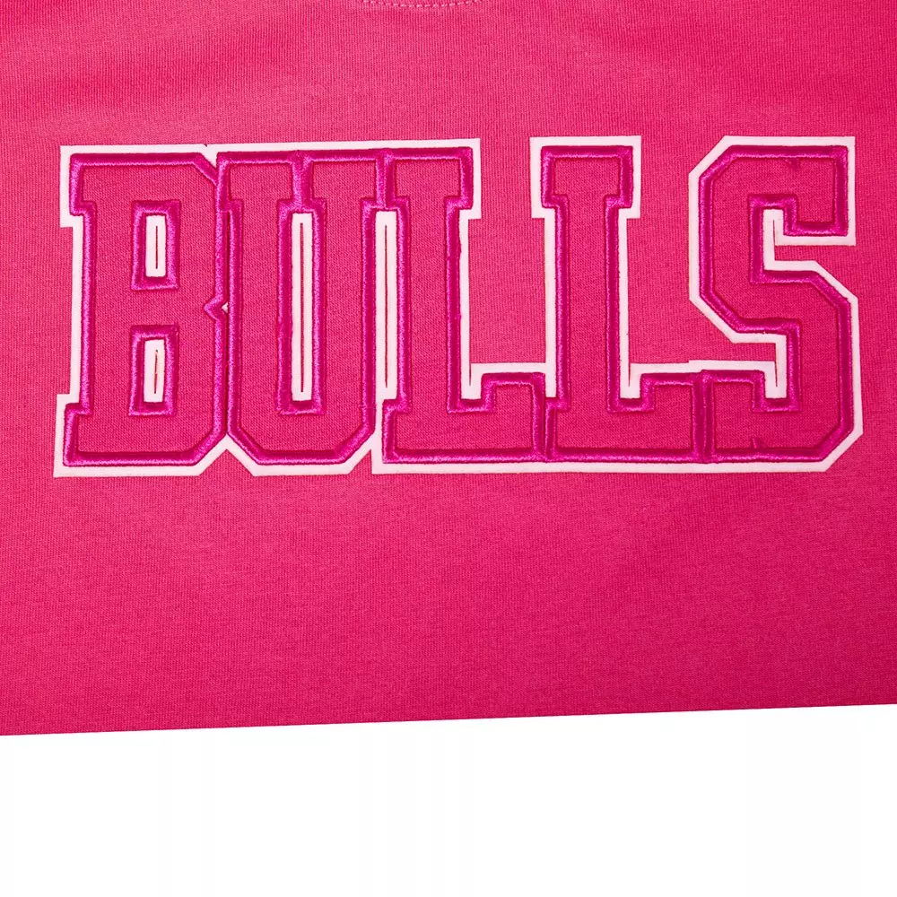 Pro Standard Big Girls Chicago Bulls Triple Pink Short Sleeve Boxy Tee-Pink - PINK