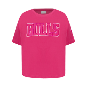 Pro Standard Big Girls Chicago Bulls Triple Pink Short Sleeve Boxy Tee-Pink