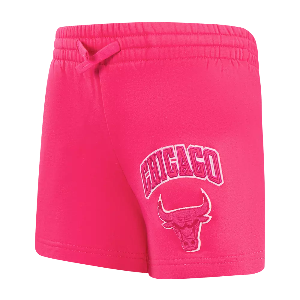 Pro Standard Big Girl's Chicago Bulls Triple Pink Fleece Shorts-Pink