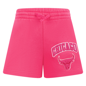 Pro Standard Big Girl's Chicago Bulls Triple Pink Fleece Shorts-Pink