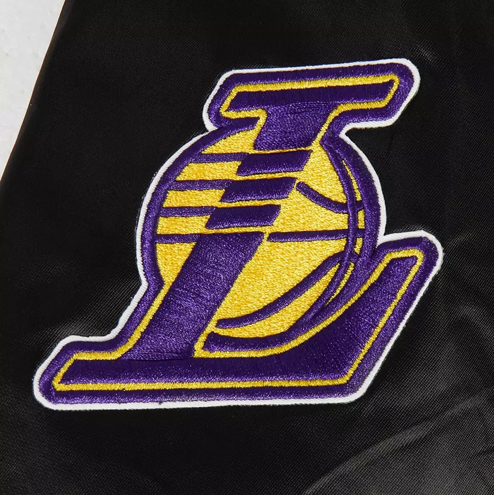 Pro Standard Big Boy's Los Angeles Lakers Classic Satin Jacket-Black/Yellow - BLACK/YELLOW