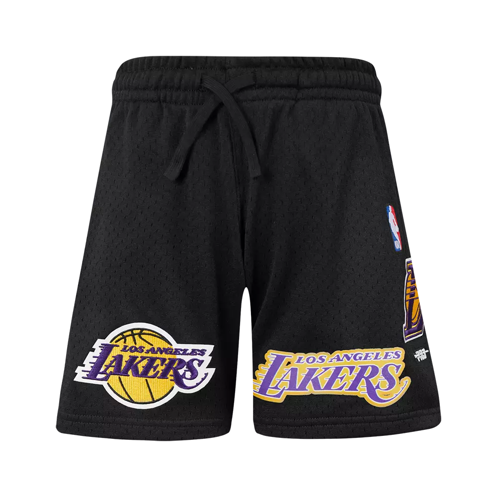 Pro Standard Big Boy's Los Angeles Lakers Classic Mesh Basketball Shorts-Black/Yellow - BLACK/YELLOW