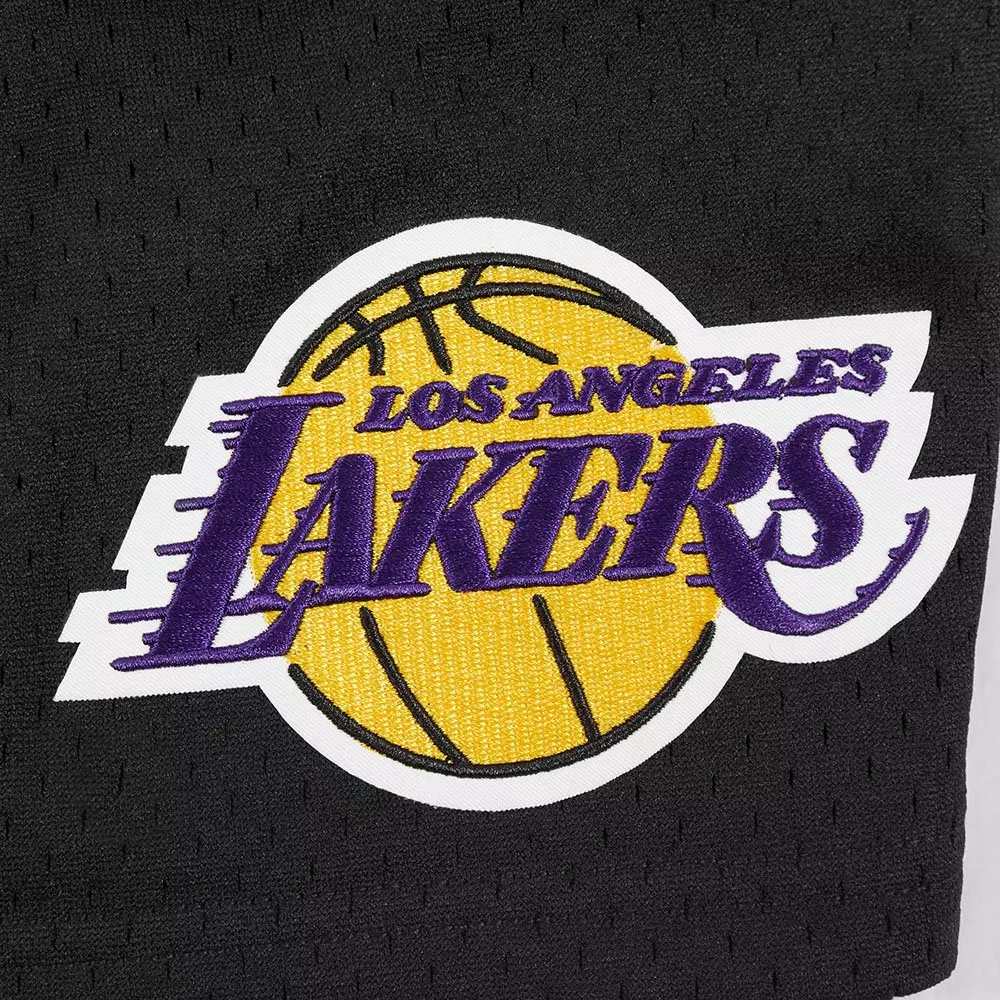 Pro Standard Big Boy's Los Angeles Lakers Classic Mesh Basketball Shorts-Black/Yellow - BLACK/YELLOW