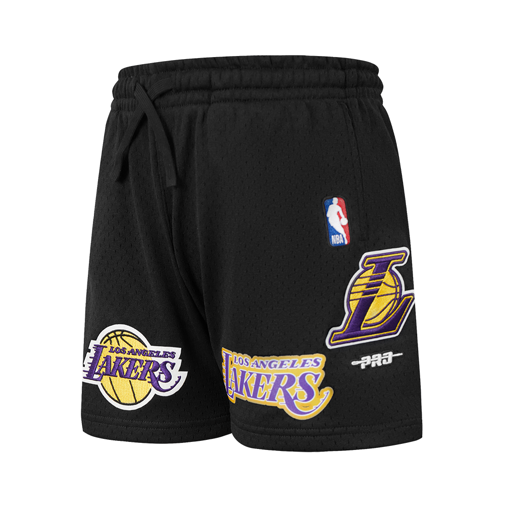 Pro Standard Big Boy's Los Angeles Lakers Classic Mesh Basketball Shorts-Black/Yellow