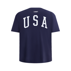 Pro Standard Big Kids' US Soccer Team Classic Chenille Short Sleeve Tee-Navy/Red
