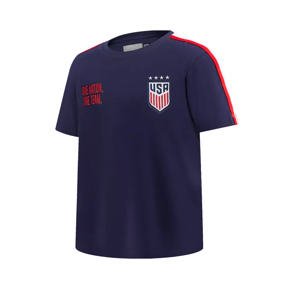 Pro Standard Big Kids' US Soccer Team Classic Chenille Short Sleeve Tee-Navy/Red - NAVY/RED