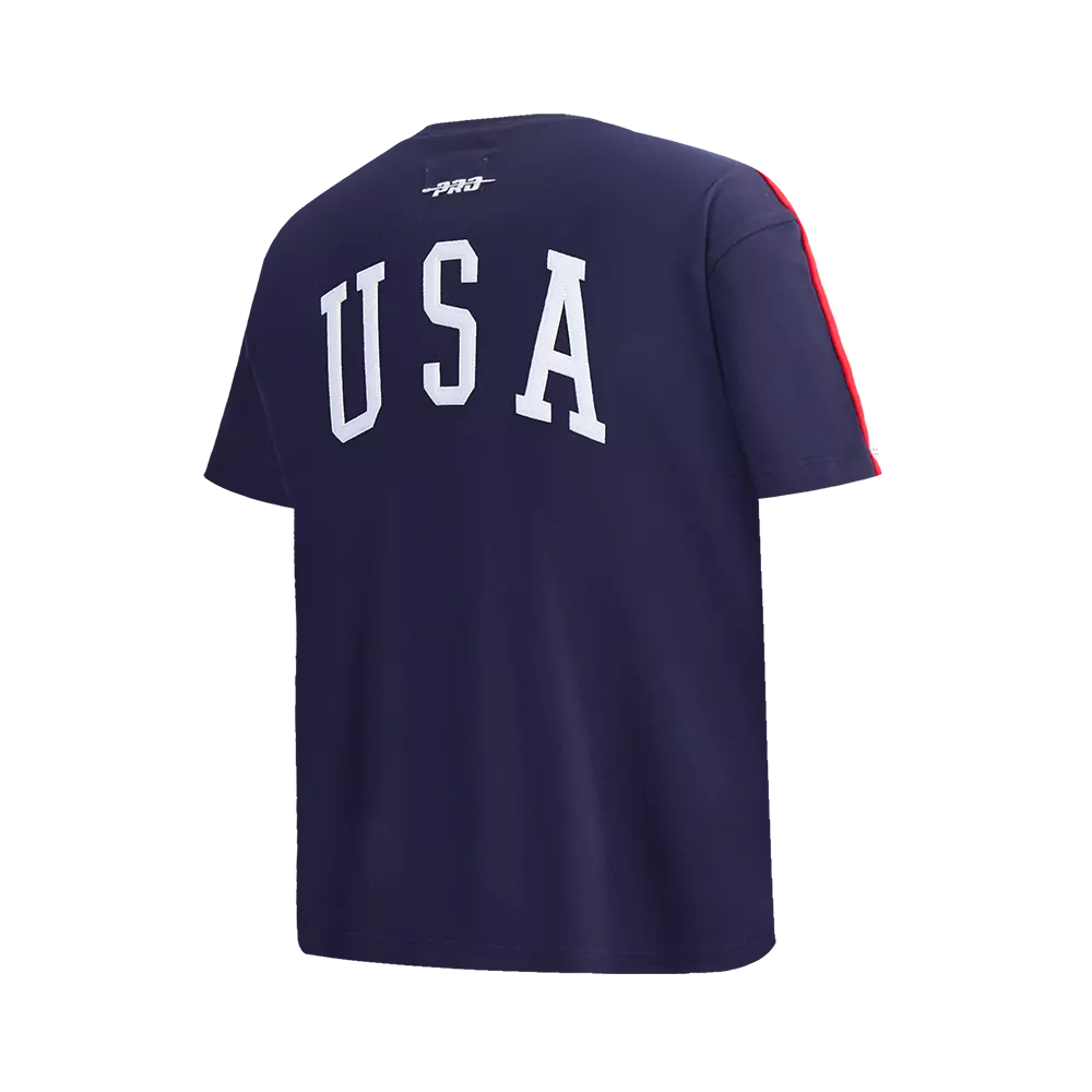 Pro Standard Big Kids' US Soccer Team Classic Chenille Short Sleeve Tee-Navy/Red - NAVY/RED
