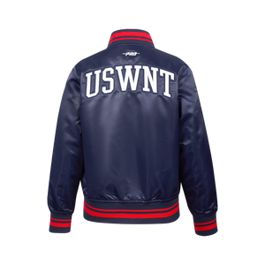 Pro Standard Big Kids' US Soccer Team Classic Chenille Ribbed Satin Jacket-Navy/Red