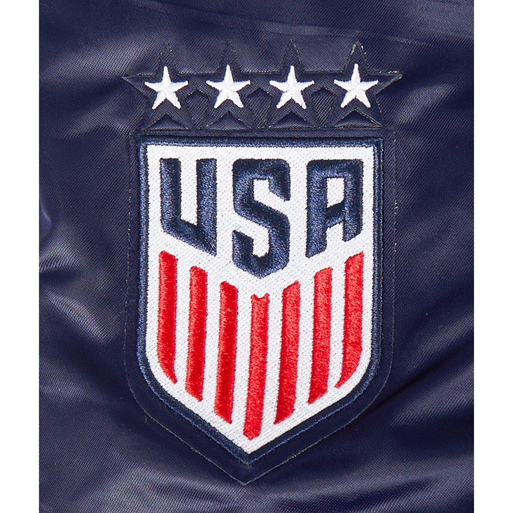 Pro Standard Big Kids' US Soccer Team Classic Chenille Ribbed Satin Jacket-Navy/Red