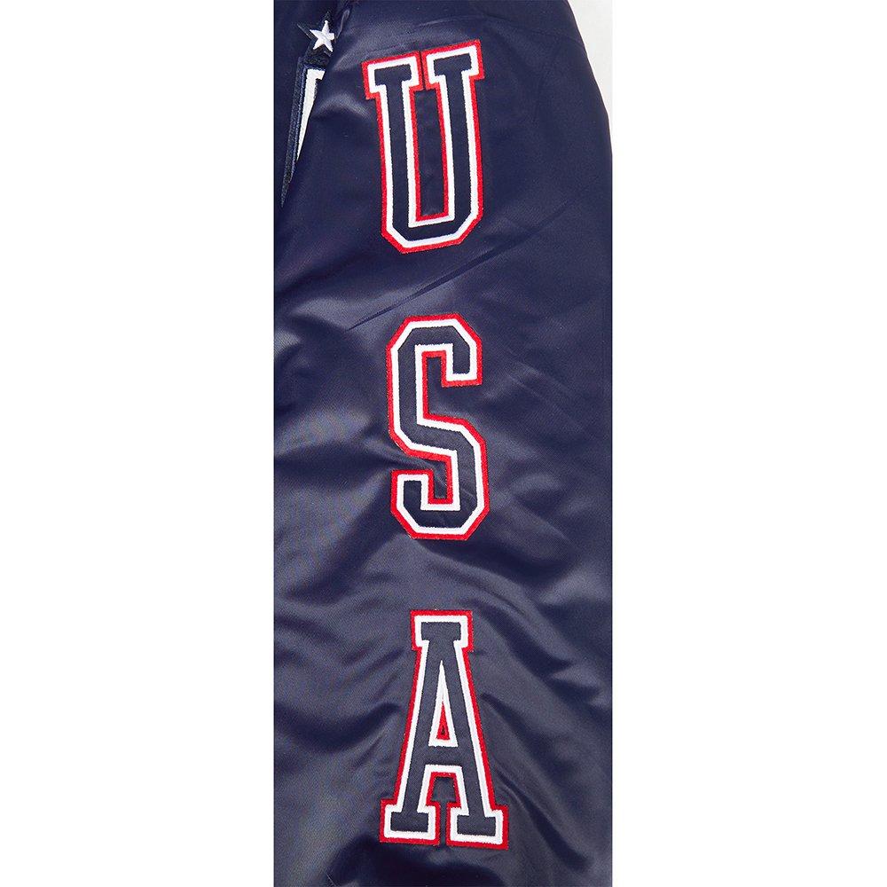 Pro Standard Big Kids' US Soccer Team Classic Chenille Ribbed Satin Jacket-Navy/Red