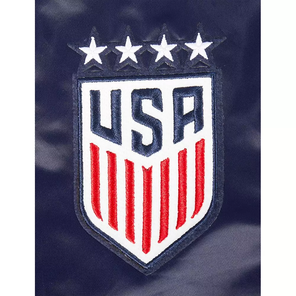 Pro Standard Big Kids' US Soccer Team Classic Chenille Ribbed Satin Jacket-Navy/Red - NAVY/RED