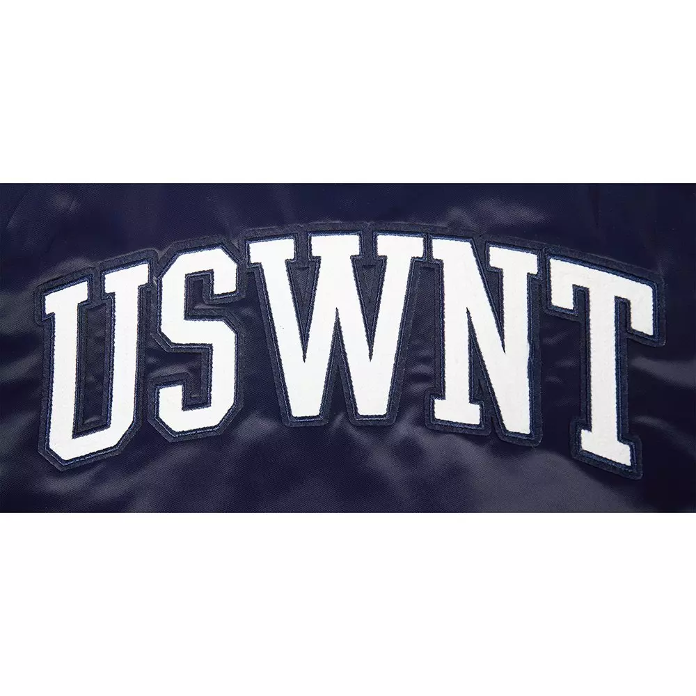 Pro Standard Big Kids' US Soccer Team Classic Chenille Ribbed Satin Jacket-Navy/Red - NAVY/RED