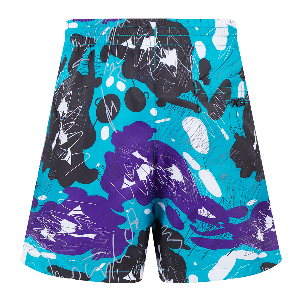 Pro Standard Charlotte Hornets Grape Aqua All Over Print Woven Youth Grape/Aqua Shorts