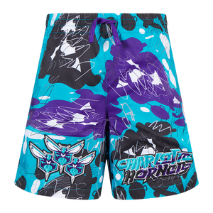 Pro Standard Youth Charlotte Hornets Grape Aqua All Over Print Woven Short-Grape/Aqua