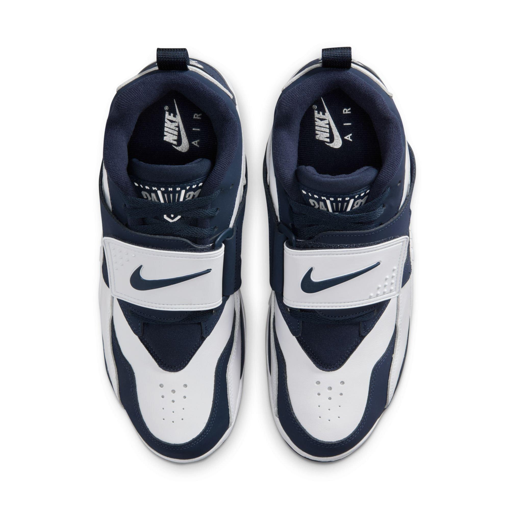 Nike Air Diamond Turf &ldquo;White and Metallic Silver&rdquo; Men's Shoe - WHITE/COLLEGE NAVY/METALLIC SILVER Thumbnail View 10