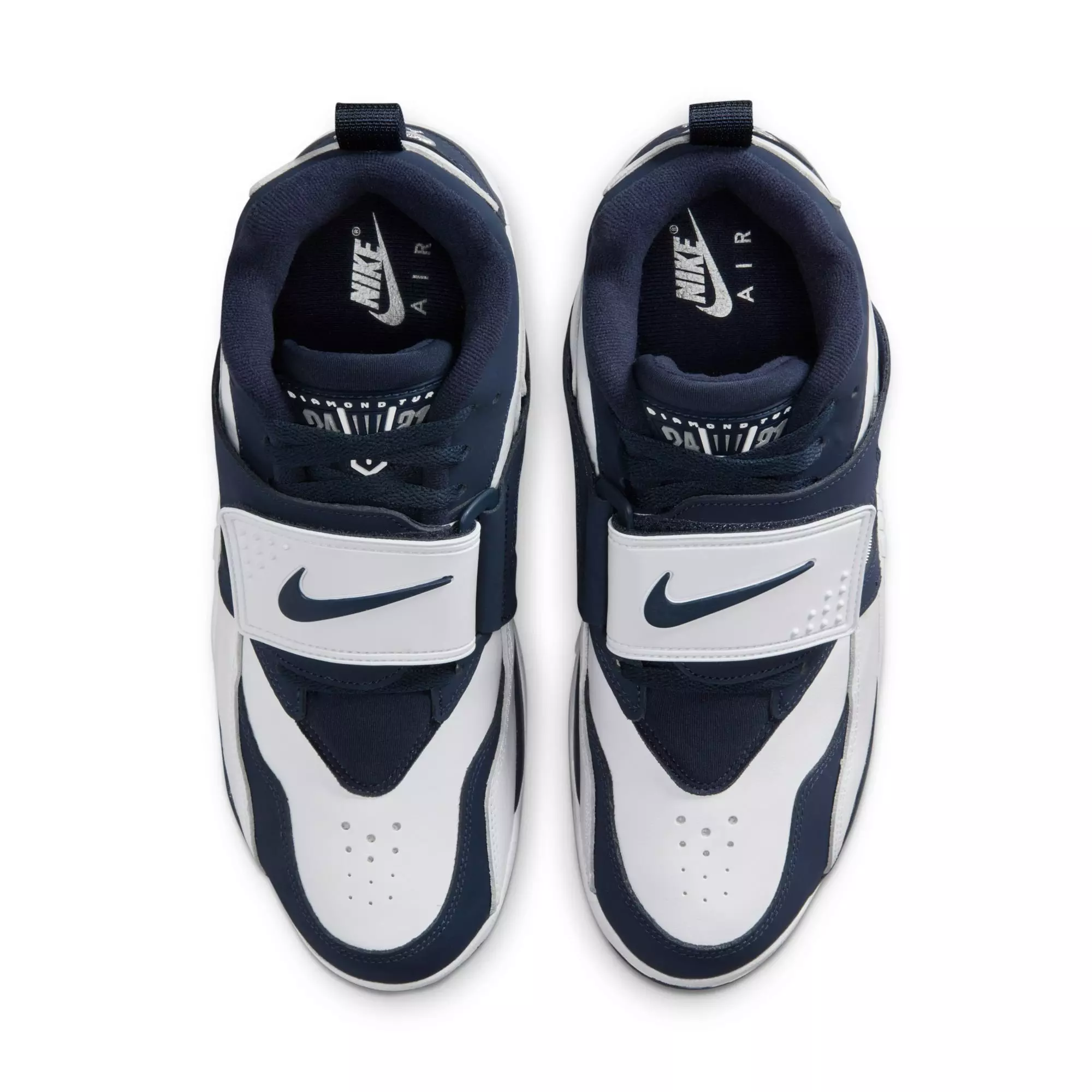 Nike Air Diamond Turf “White and Metallic Silver” Men's Shoe - WHITE/COLLEGE NAVY/METALLIC SILVER