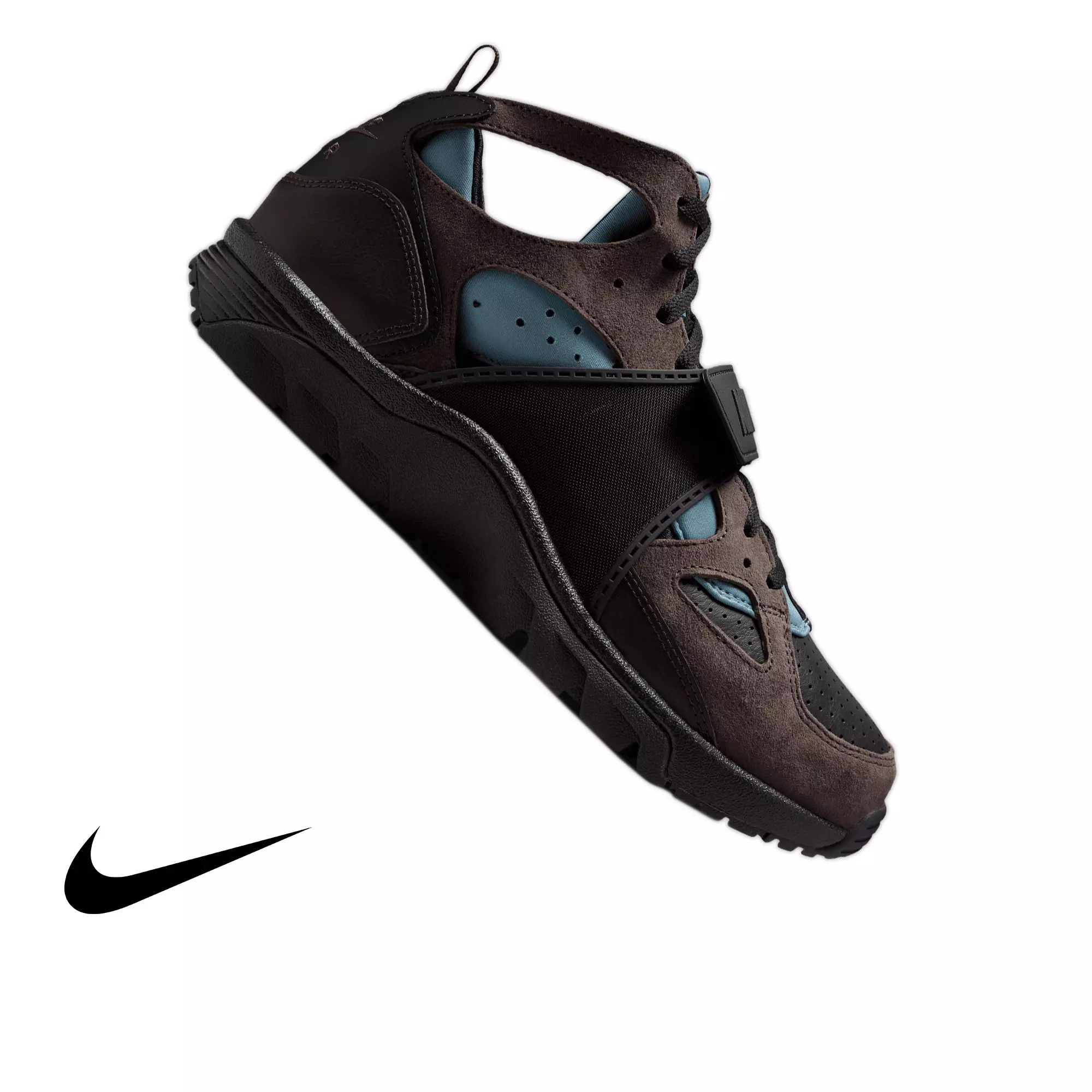 Nike Air Trainer Huarache "Baroque Brown" Men's Shoe - BLACK/BAROQUE BROWN/SMOKEY BLUE