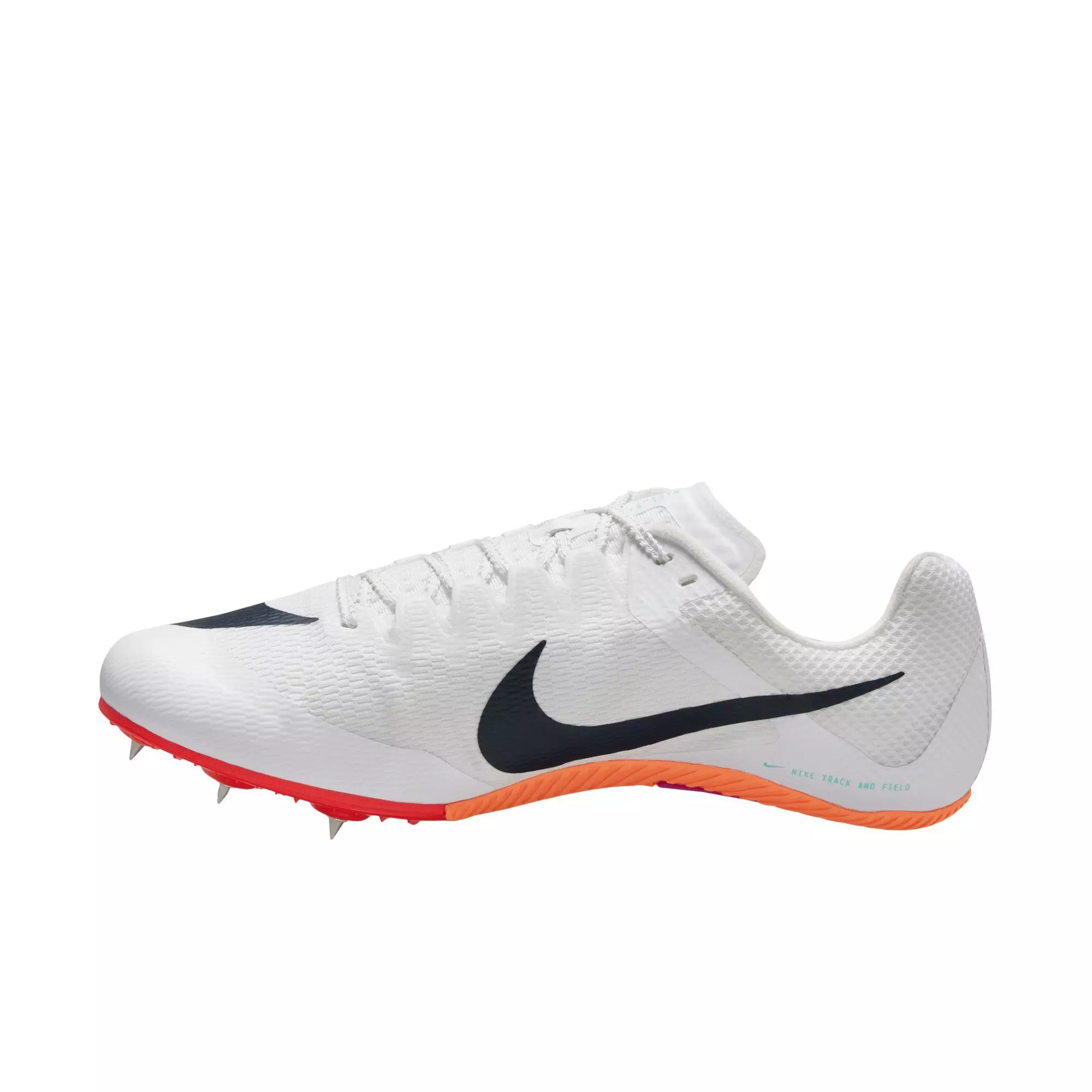 Nike Zoom Rival Sprint "White/Obsidian/Bright Crimson/Hyper Turq" Unisex Track Spike - WHITE/BLACK/RED