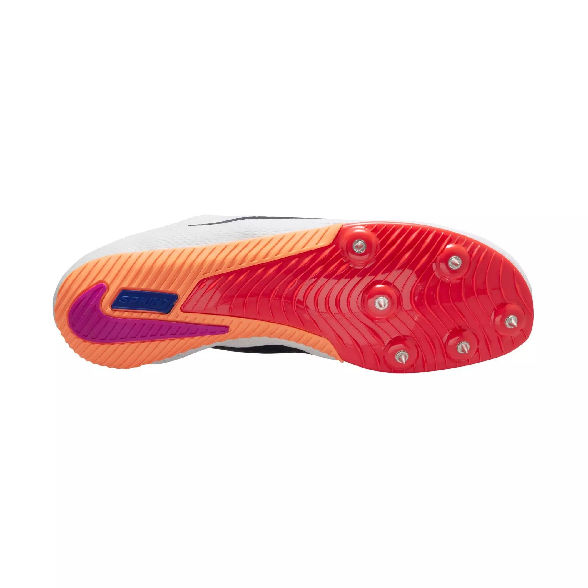 Nike Zoom Rival Sprint "White/Obsidian/Bright Crimson/Hyper Turq" Unisex Track Spike - WHITE/BLACK/RED