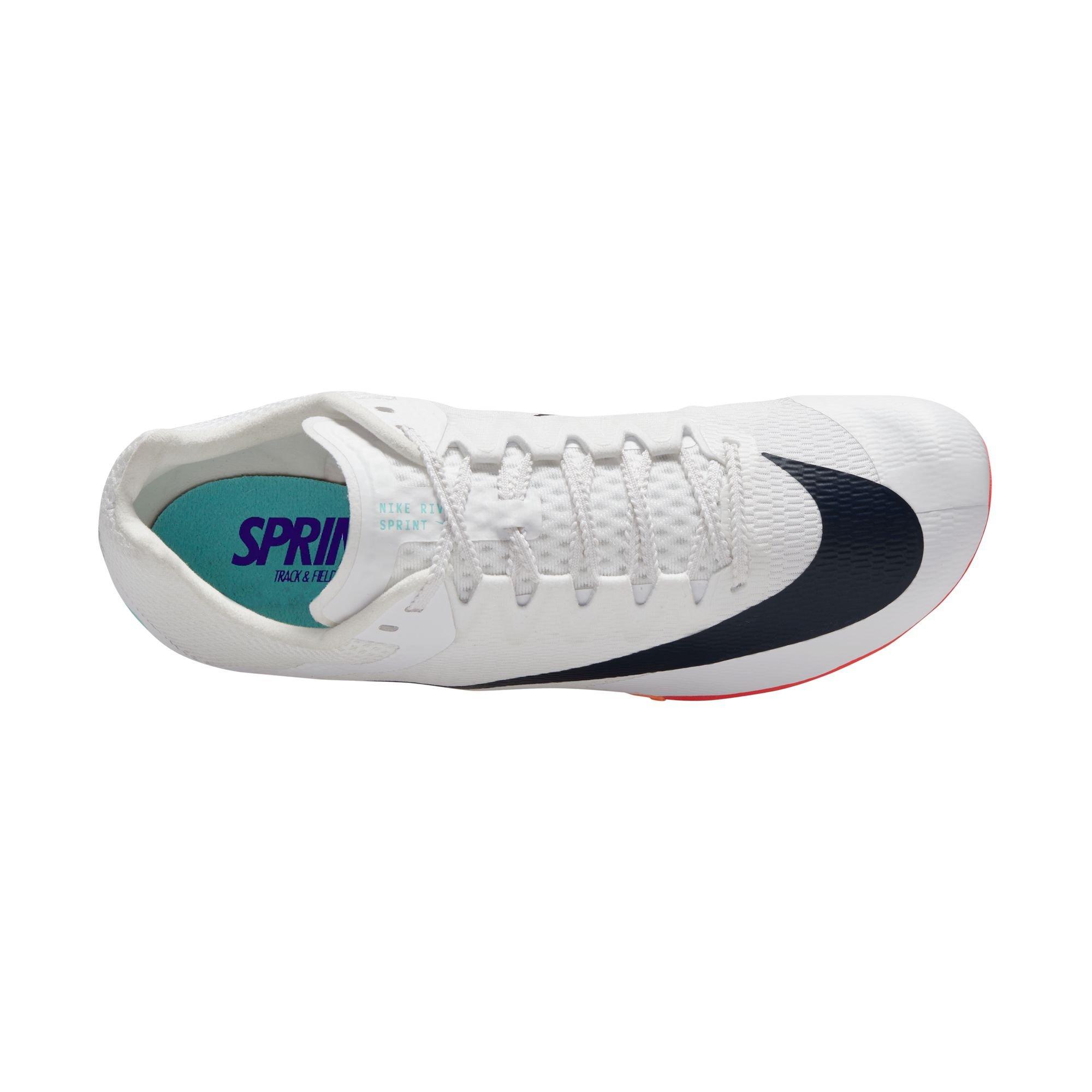 Nike Zoom Rival Sprint "White/Obsidian/Bright Crimson/Hyper Turq" Unisex Track Spike - WHITE/BLACK/RED Thumbnail View 4