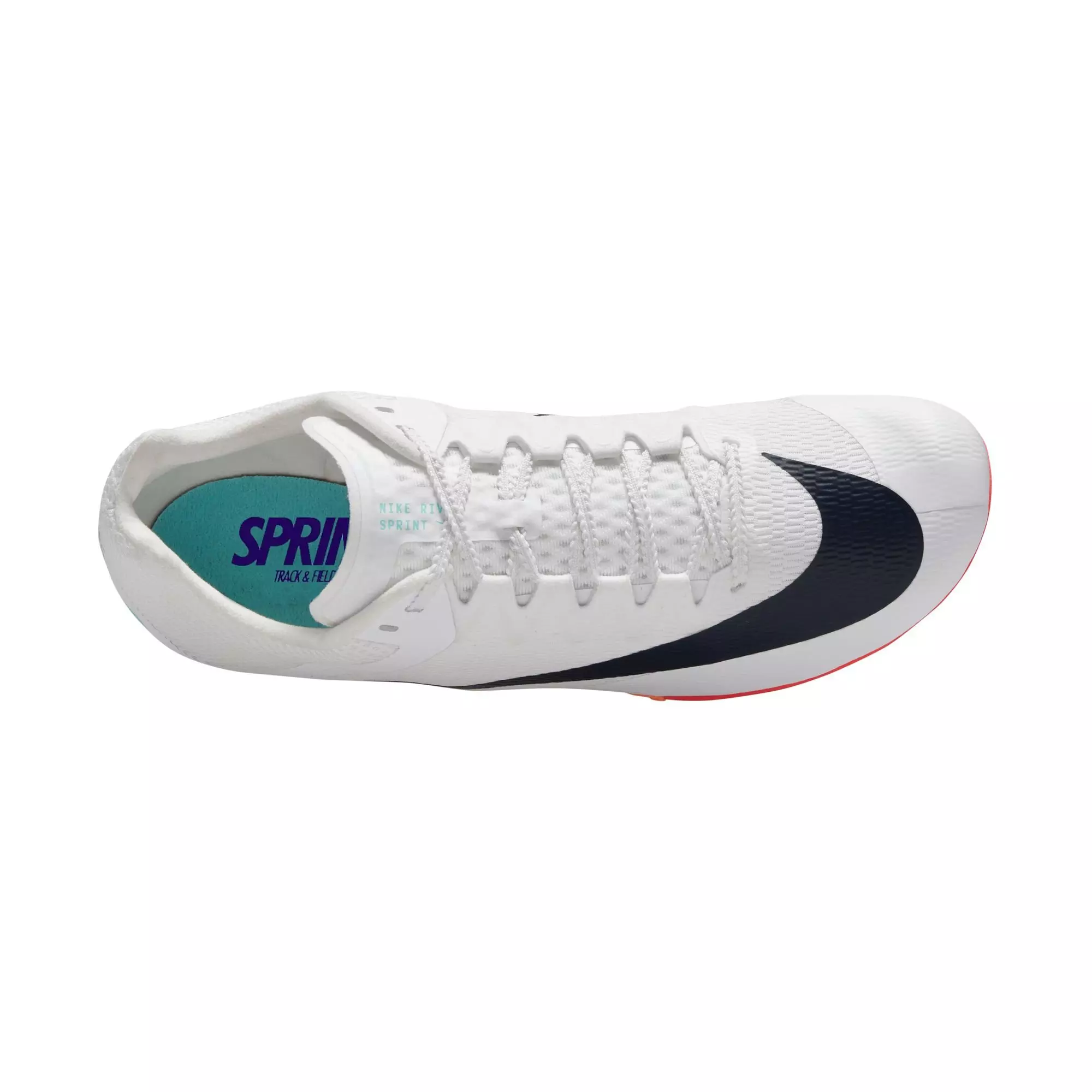 Nike Zoom Rival Sprint "White/Obsidian/Bright Crimson/Hyper Turq" Unisex Track Spike - WHITE/BLACK/RED
