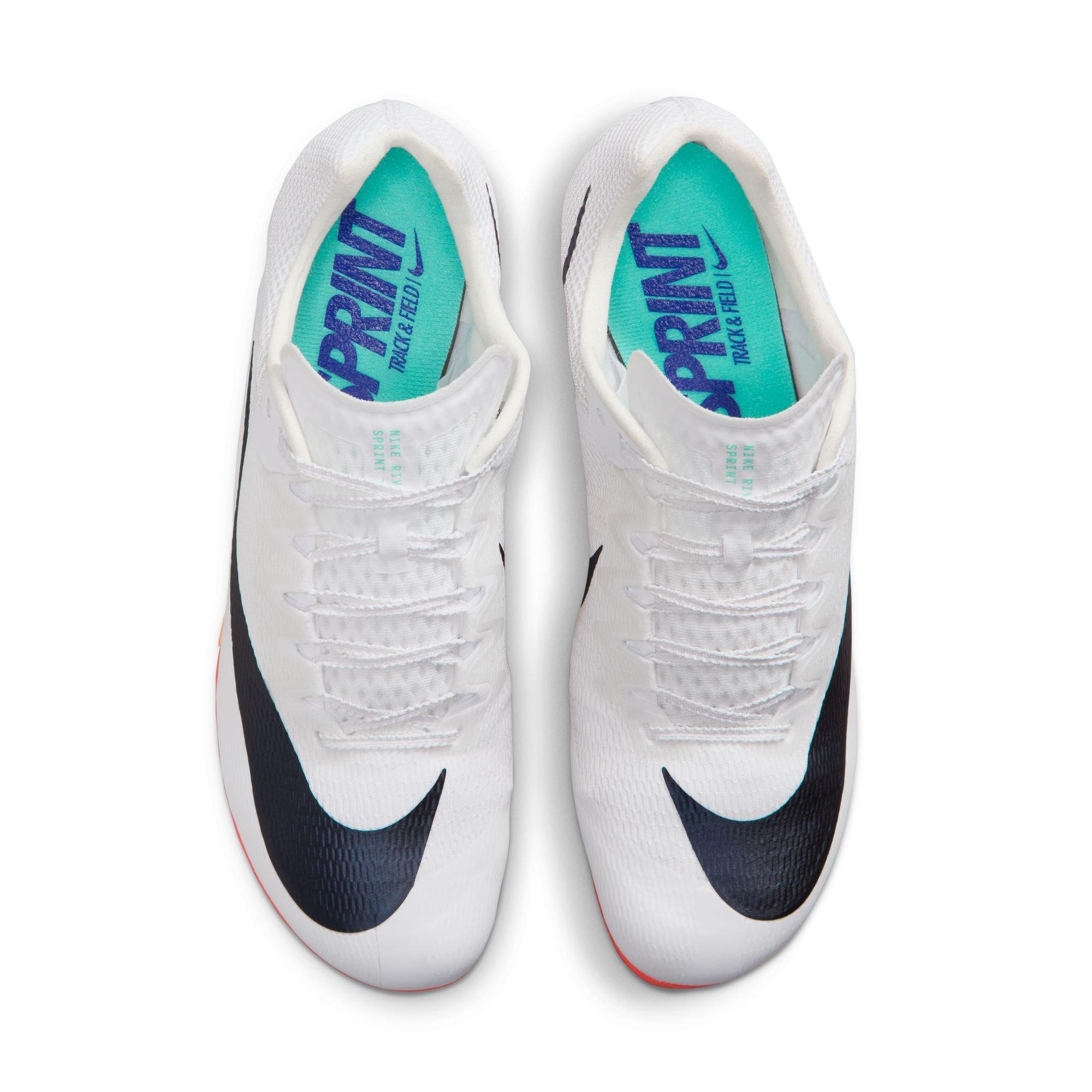 Nike Zoom Rival Sprint "White/Obsidian/Bright Crimson/Hyper Turq" Unisex Track Spike - WHITE/BLACK/RED Thumbnail View 6