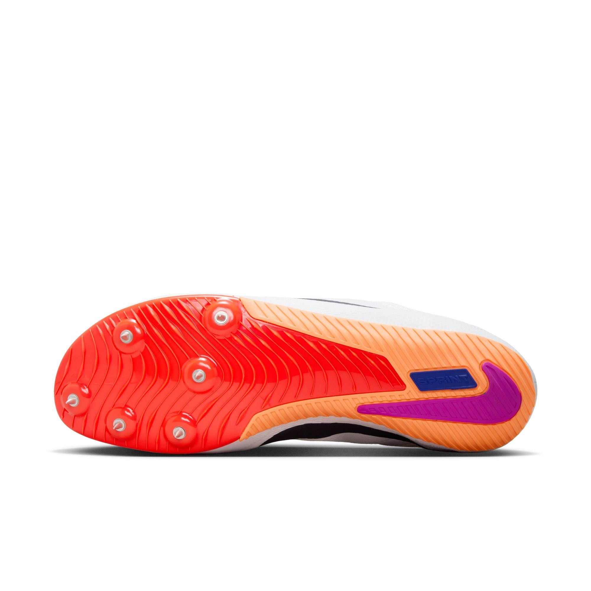 Nike Zoom Rival Sprint "White/Obsidian/Bright Crimson/Hyper Turq" Unisex Track Spike - WHITE/BLACK/RED Thumbnail View 9
