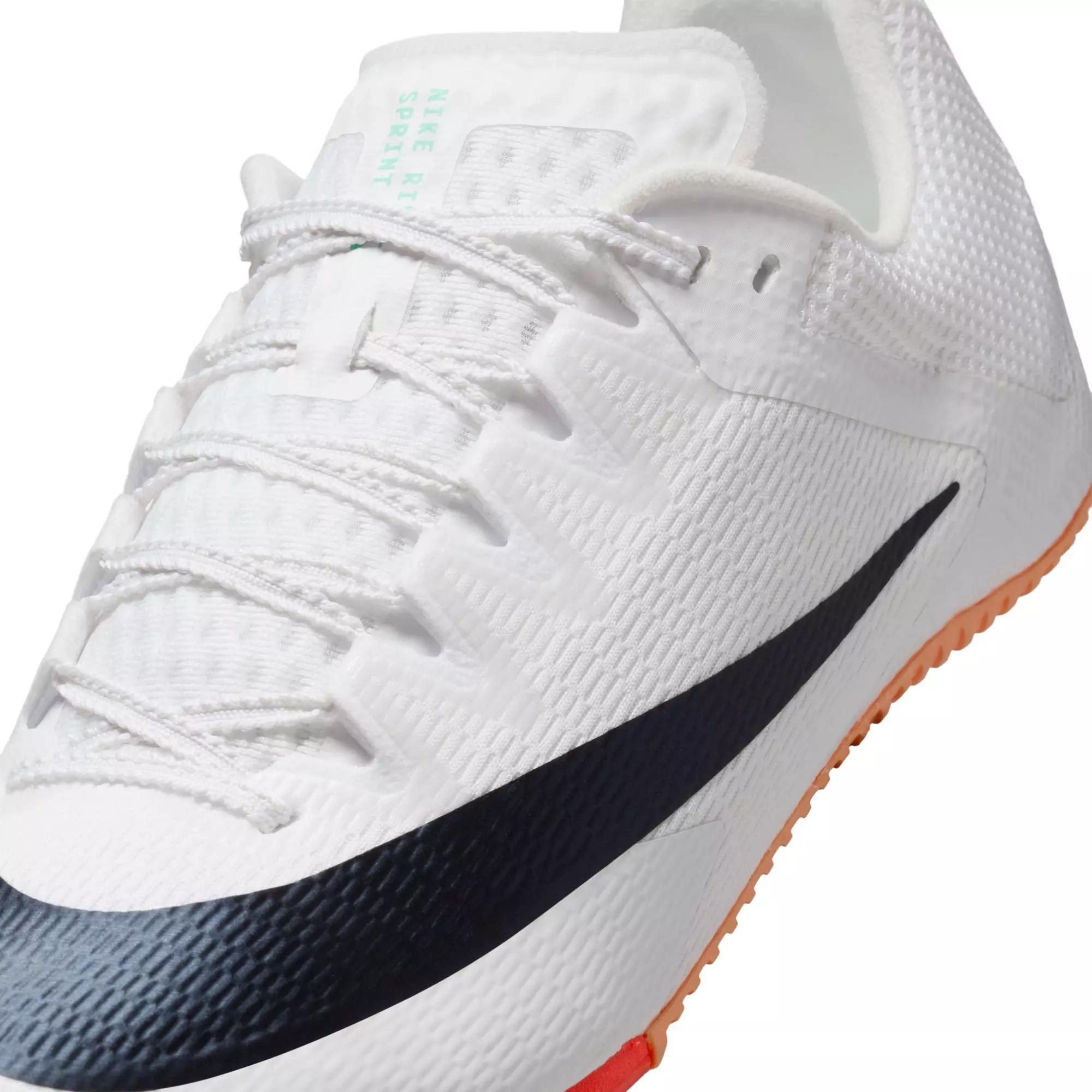 Nike Zoom Rival Sprint "White/Obsidian/Bright Crimson/Hyper Turq" Unisex Track Spike - WHITE/BLACK/RED