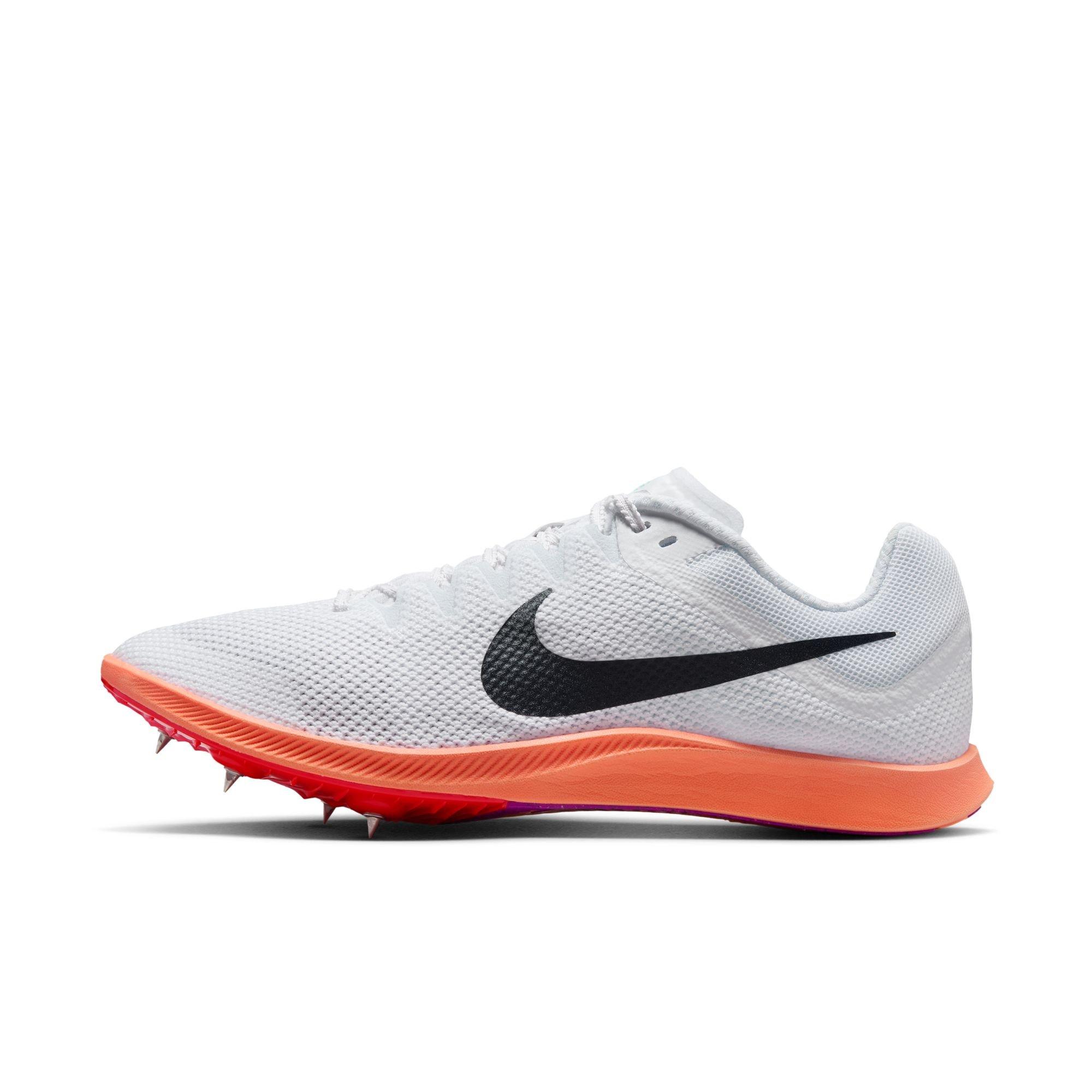 Nike Zoom Rival Distance "White/Obsidian/Bright Crimson/Hyper Turq" Unisex Track Spike - WHITE/BLACK/RED Thumbnail View 3