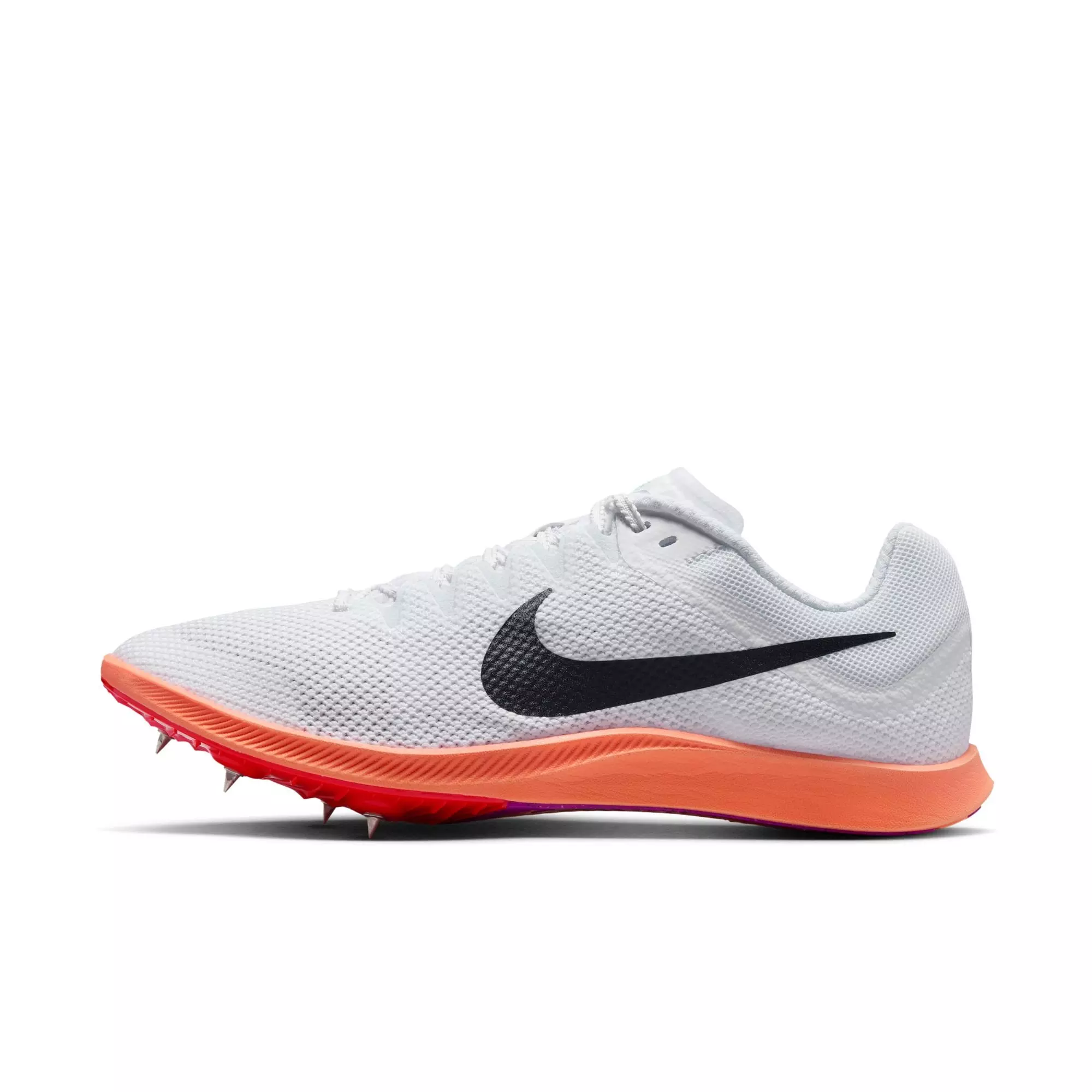 Nike Zoom Rival Distance "White/Obsidian/Bright Crimson/Hyper Turq" Unisex Track Spike - WHITE/BLACK/RED