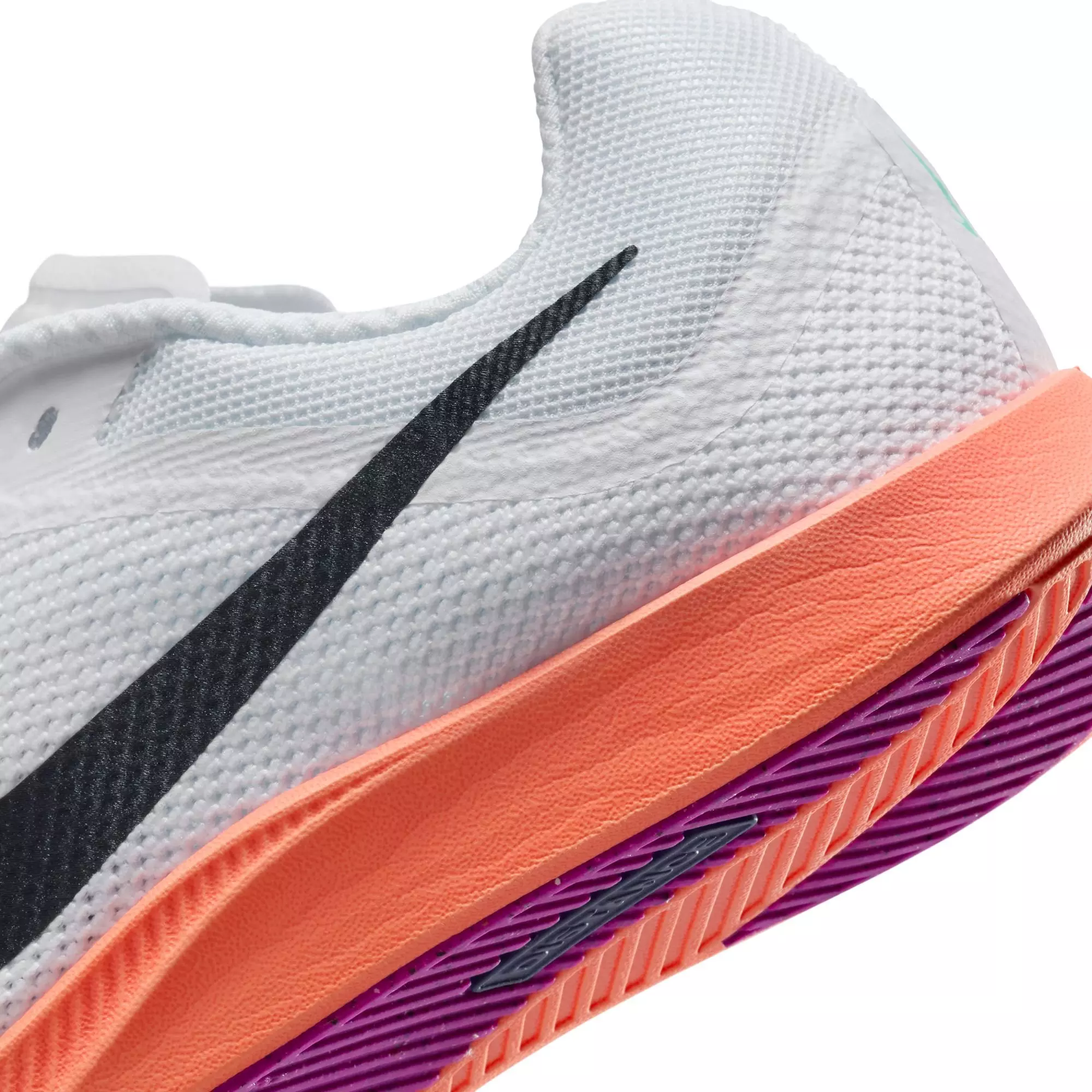 Nike Zoom Rival Distance "White/Obsidian/Bright Crimson/Hyper Turq" Unisex Track Spike - WHITE/BLACK/RED