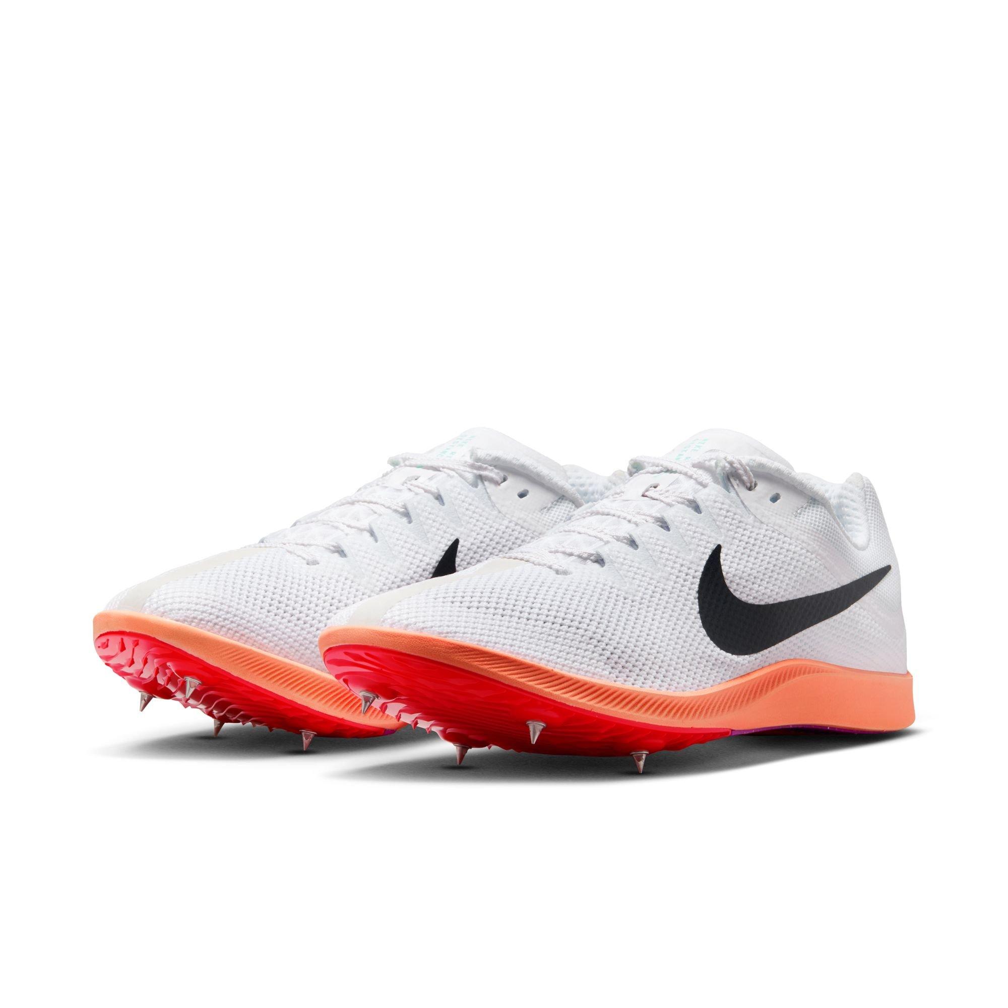 Nike Zoom Rival Distance "White/Obsidian/Bright Crimson/Hyper Turq" Unisex Track Spike - WHITE/BLACK/RED Thumbnail View 5
