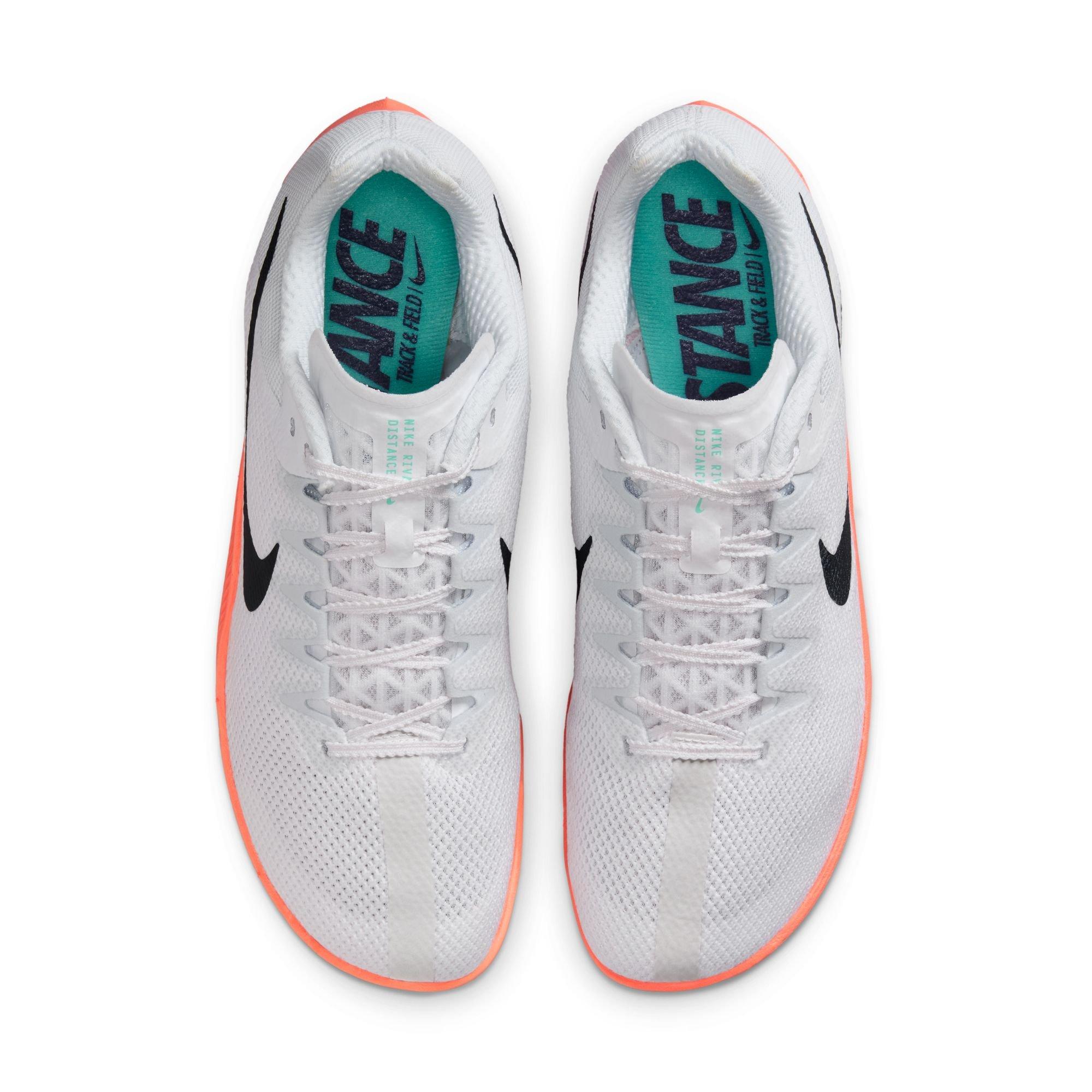 Nike Zoom Rival Distance "White/Obsidian/Bright Crimson/Hyper Turq" Unisex Track Spike - WHITE/BLACK/RED Thumbnail View 6