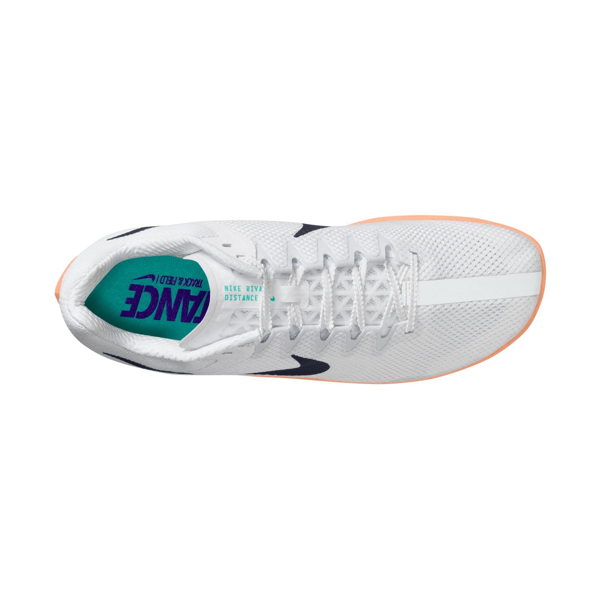 Nike Zoom Rival Distance "White/Obsidian/Bright Crimson/Hyper Turq" Unisex Track Spike - WHITE/BLACK/RED Thumbnail View 8