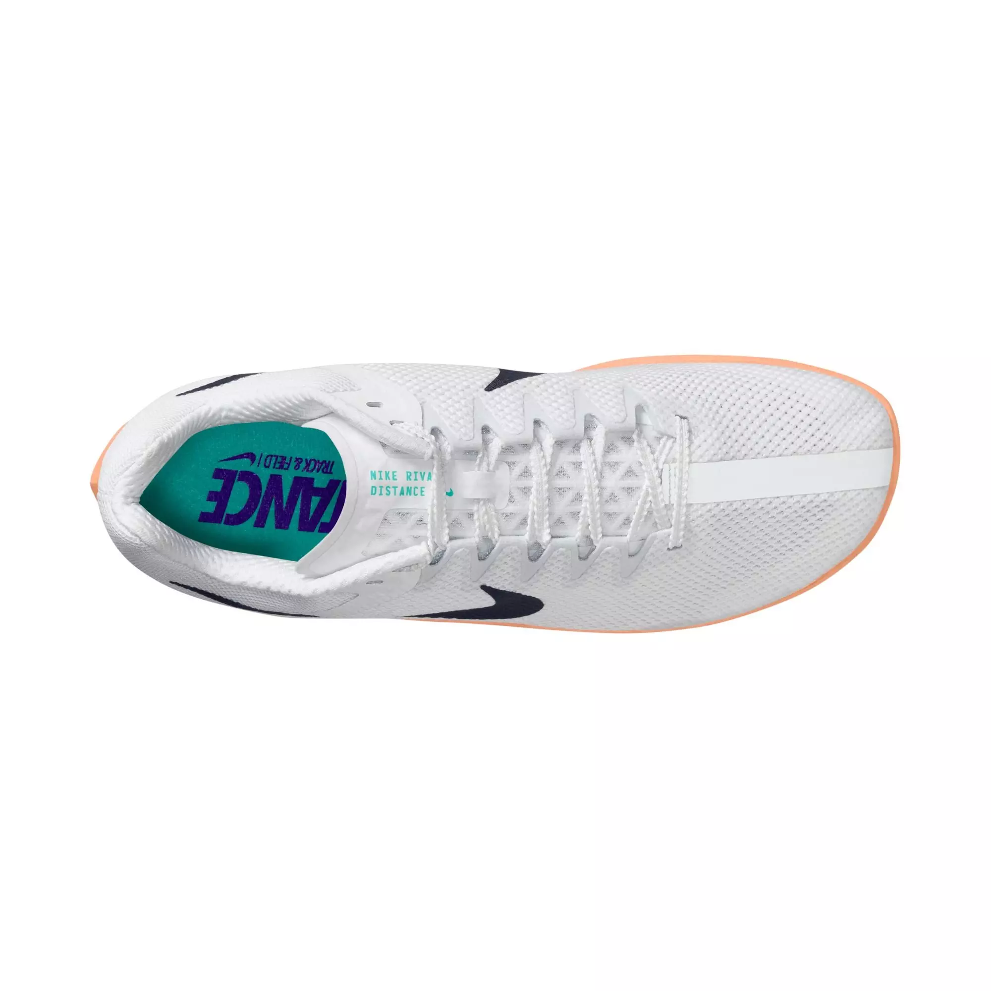 Nike Zoom Rival Distance "White/Obsidian/Bright Crimson/Hyper Turq" Unisex Track Spike - WHITE/BLACK/RED