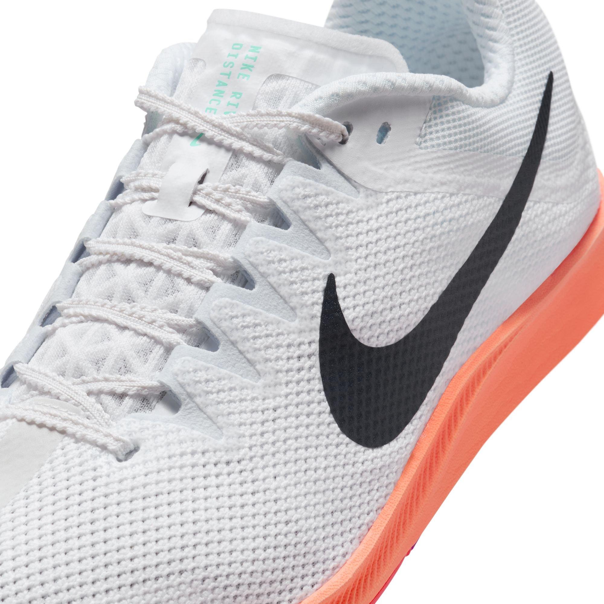Nike Zoom Rival Distance "White/Obsidian/Bright Crimson/Hyper Turq" Unisex Track Spike - WHITE/BLACK/RED Thumbnail View 11