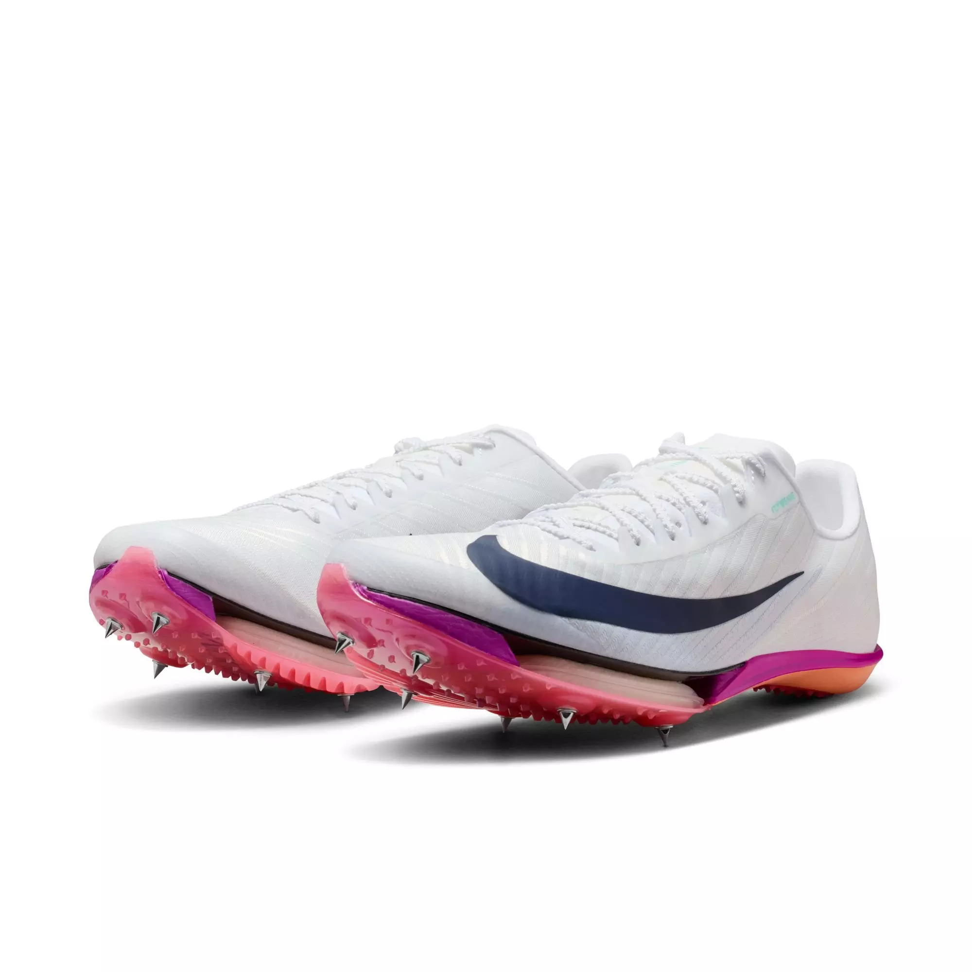 Nike Maxfly 2 Sprint "White/Obsidian/Bright Crimson/Hyper Turq" Unisex Track Spike - WHITE/NAVY/RED