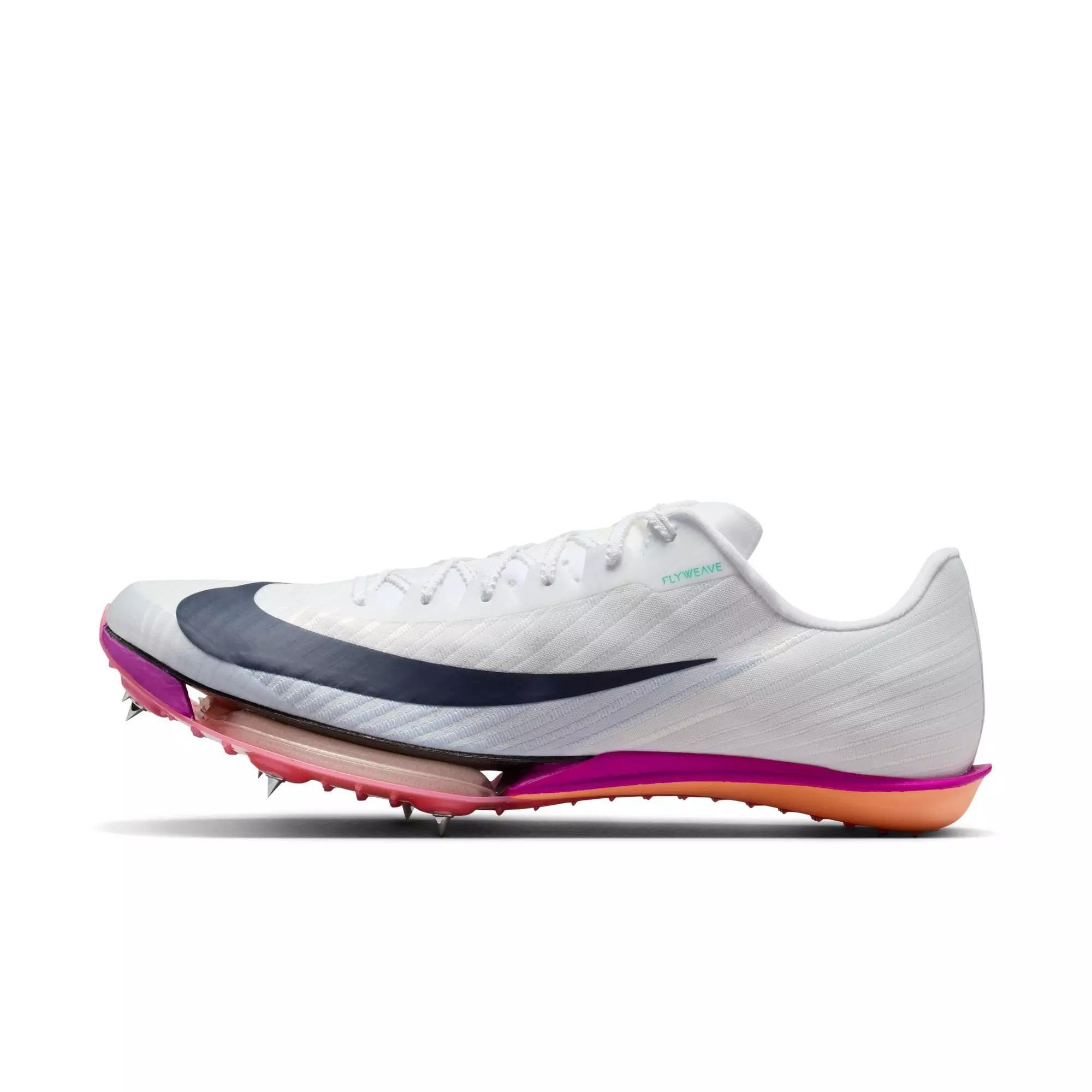 Nike Maxfly 2 Sprint "White/Obsidian/Bright Crimson/Hyper Turq" Unisex Track Spike - WHITE/NAVY/RED