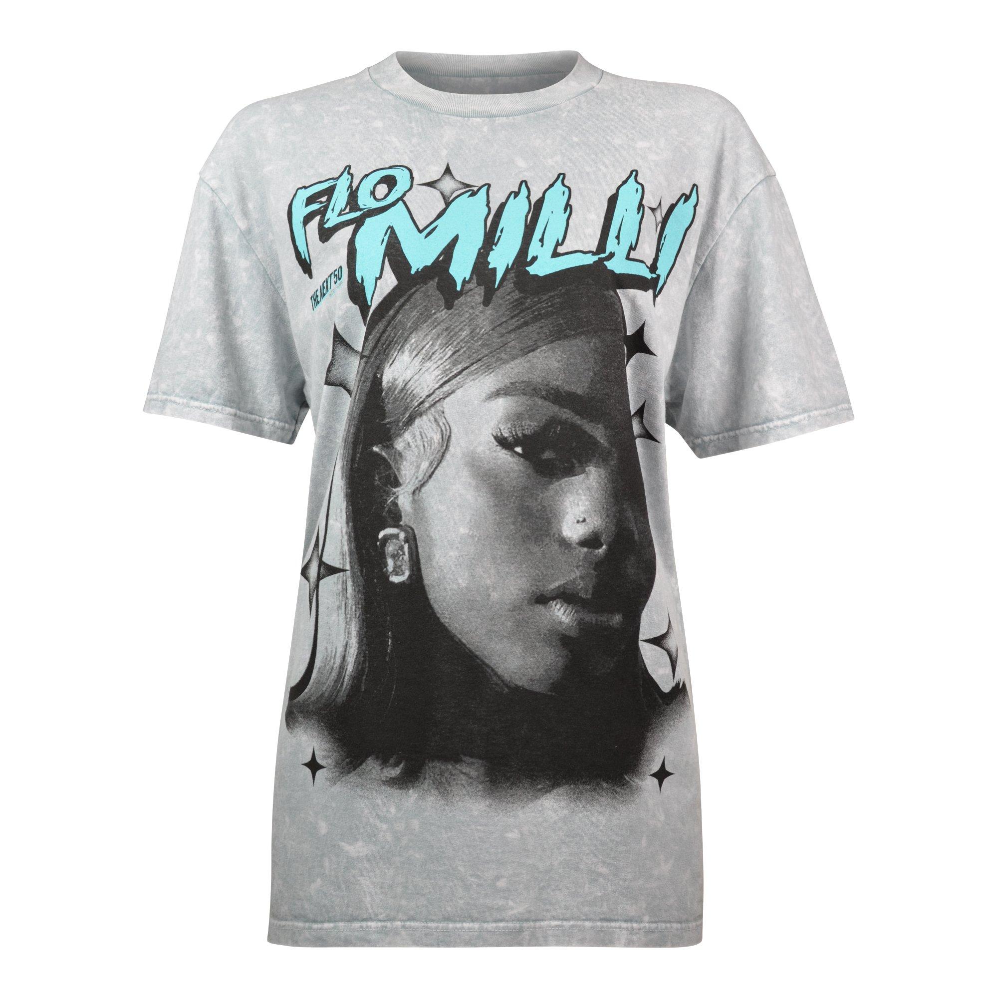 Flo Milli Graphic Tee Grey Women's Cotton Tee | Hibbett