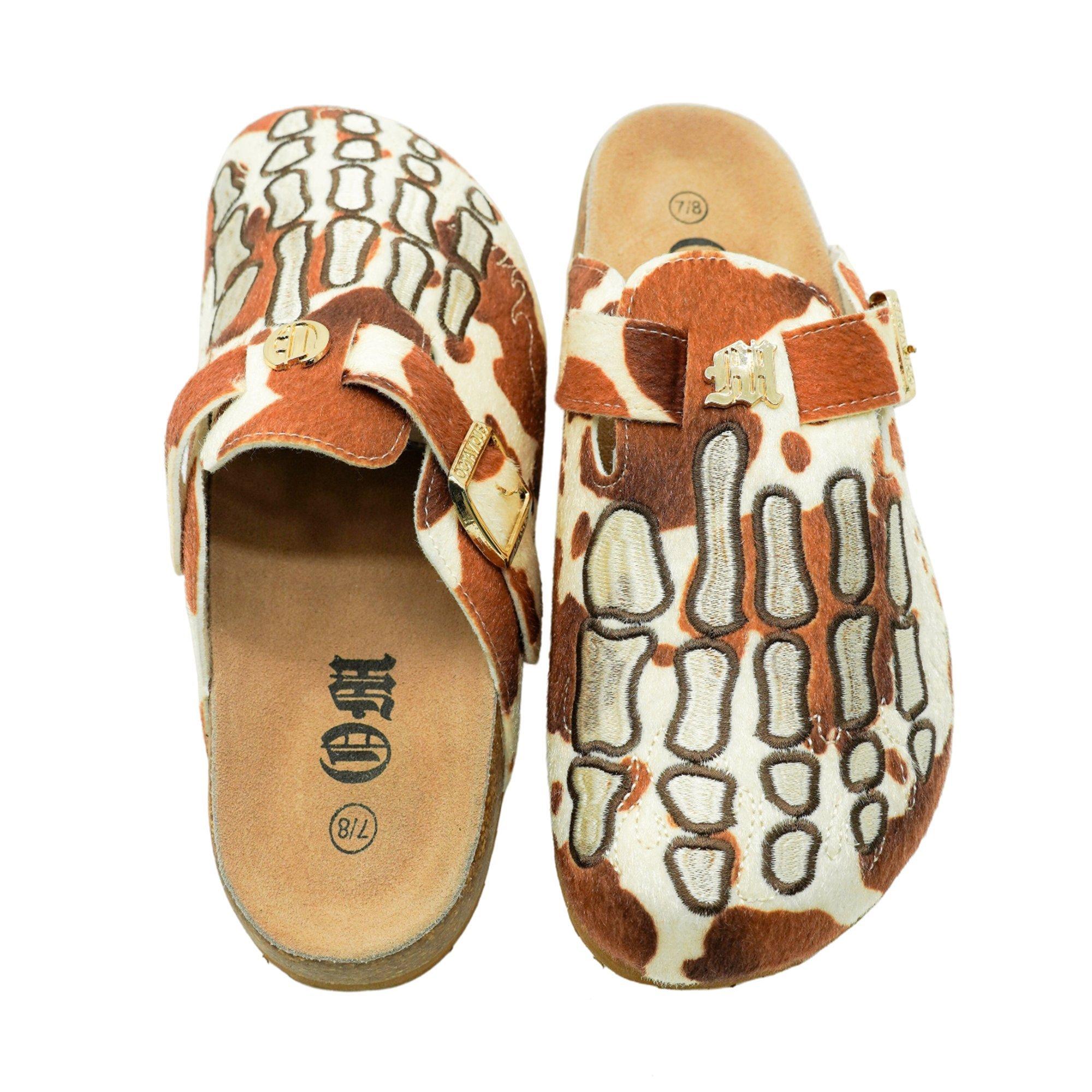 Octavious Marks Montbeliarde "Brown/White" Unisex Clog - BROWN/WHITE Thumbnail View 4