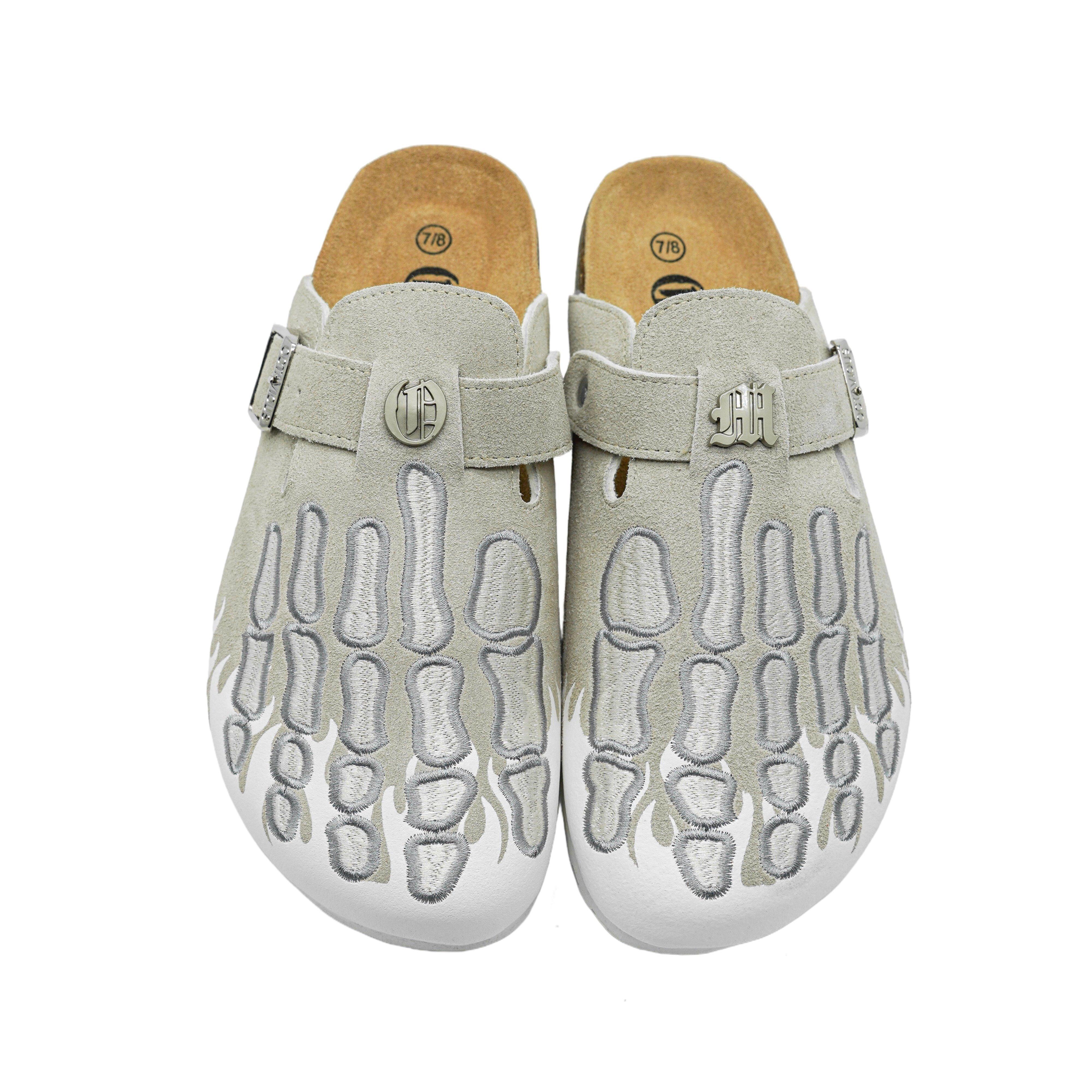 Octavious Marks Fish Bone "Grey/White" Unisex Clog - GREY/WHITE Thumbnail View 1