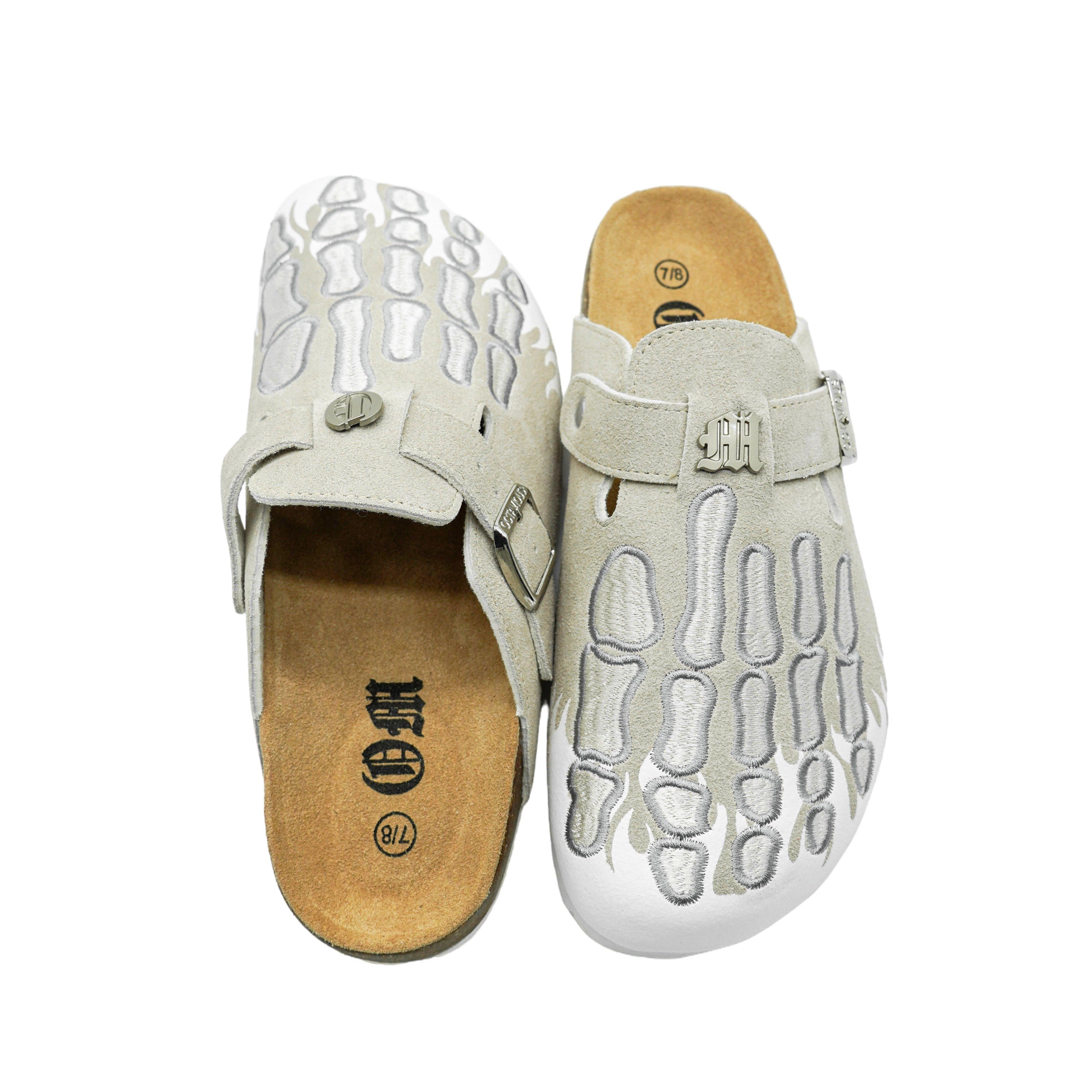 Octavious Marks Fish Bone "Grey/White" Unisex Clog - GREY/WHITE Thumbnail View 2