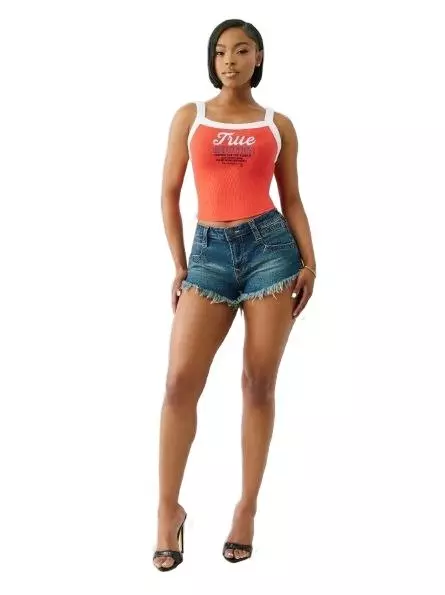 True Religion Women's Color Block Tank - Red - RED